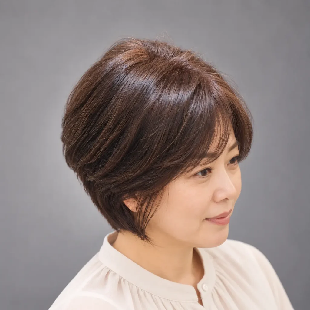 보브컷과 시세이도 염색으로 볼룸감있는 단발스타일