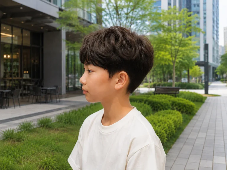 초등학생 가르마펌, 컬은 자연스럽게 앞머리는 엣지 있게 | 탄현 지엘뷰티